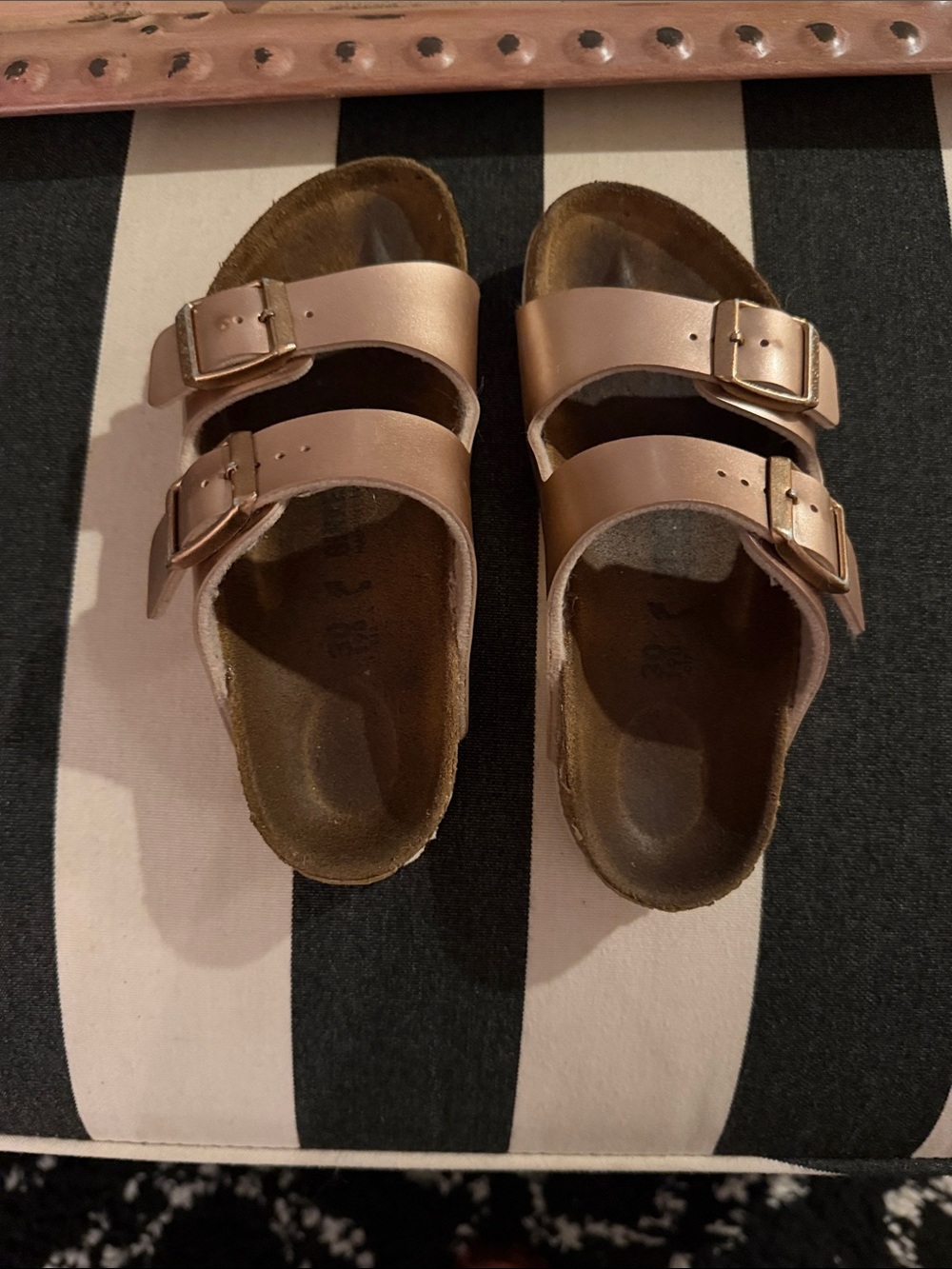 Birkenstock Kids Double-Strap Sandals in Metallic Pink